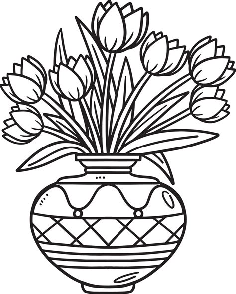 Flowers In Vase Coloring Page at Terri Kent blog