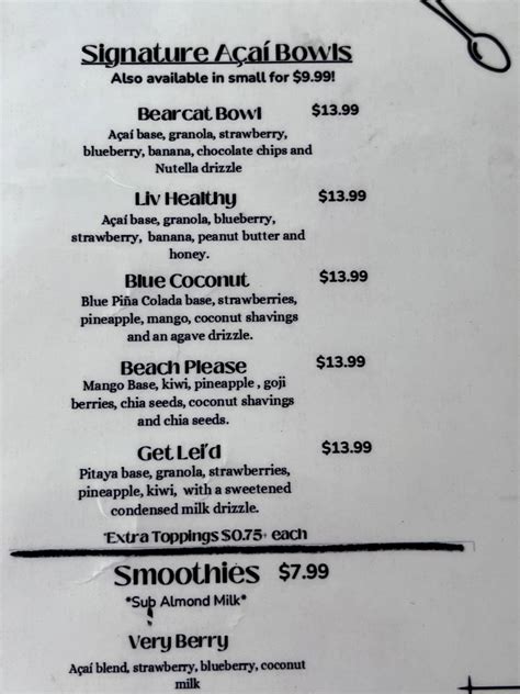 Recovery Room Menu