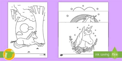 Hojas de colorear: Unicornios mágicos