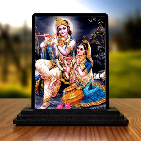 Plan To Gift Wooden Radha Krishna Car Dashboard Showpiece, Multicolor ...