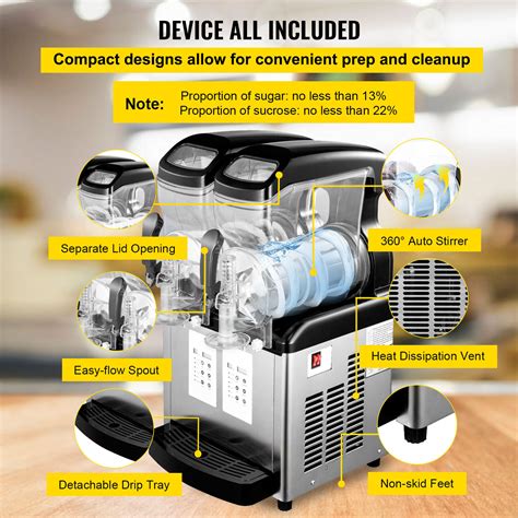 VEVOR Slush Machine 20L Commercial Frozen Drink Machine Slush Maker 2 x ...
