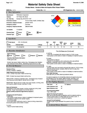 Fillable Online Gordon's Mole and Gopher Killer Poison Pellets. MSDS ...