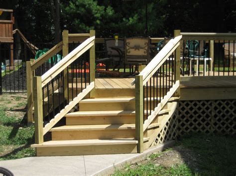 Best Deck Stairs With Landing Ideas | Stair Designs