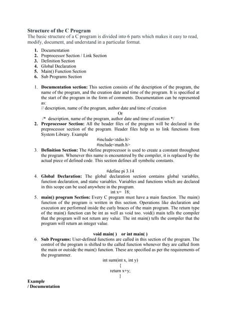 Structure of C Program 的图像结果