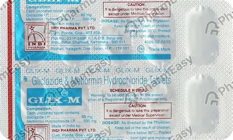 Glix M Strip Of 10 Tablets: Uses, Side Effects, Price & Dosage | PharmEasy