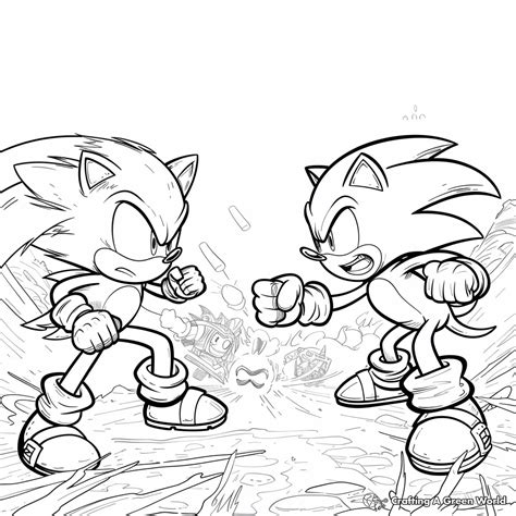 Dark Super Sonic Coloring Pages