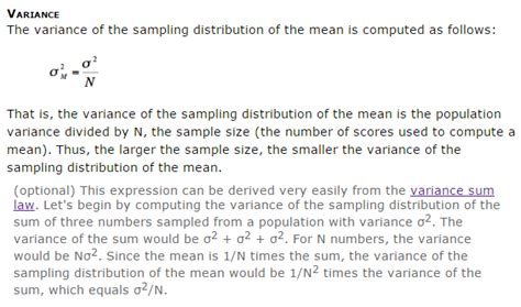 Image result for Variance of Sampling Distribution