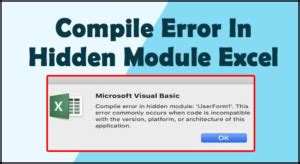 Image result for Compile Error in Hidden Module From Main