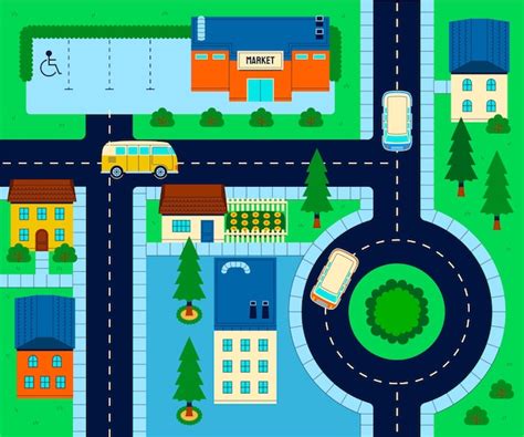 Hand drawn town map illustration | Free Vector