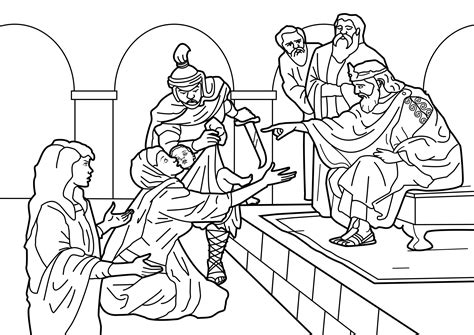 King Solomon Wisdom Coloring Page
