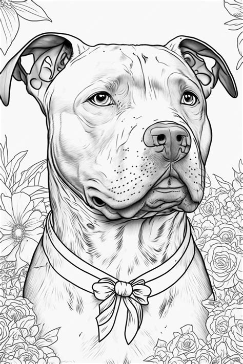 Pitbull Dog Coloring Pages Printable