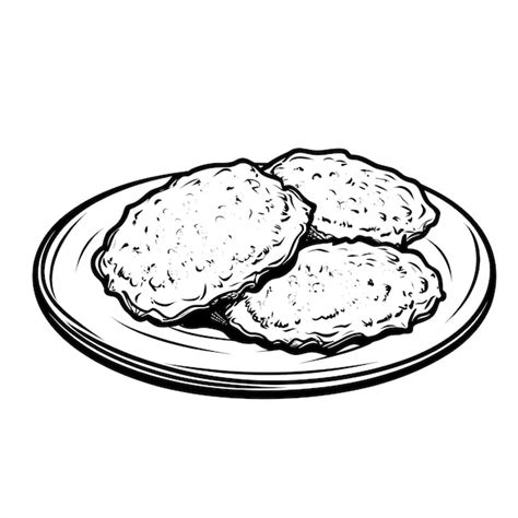 Potato latkes clean simple linear outline black | Premium AI-generated ...