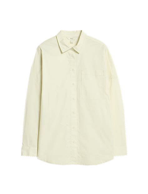 Buy Pure Cotton Collared Button Through Oversized Shirt at Marks & Spencer