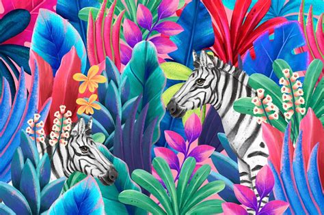 Zebra wildlife background, colorful leaf | Premium Editable Design - rawpixel