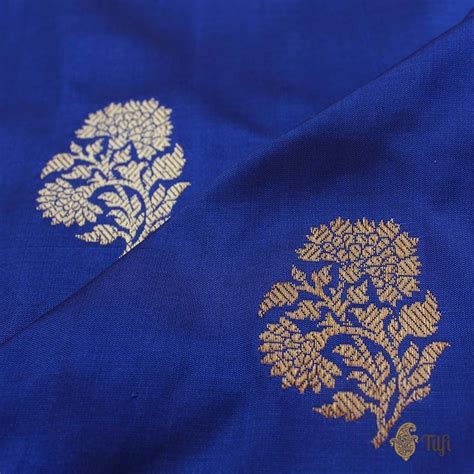 Black-Royal Blue Pure Katan Silk Banarasi Handloom Saree - Tilfi
