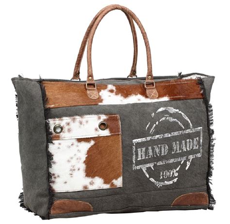 Myra Bag Handmade Upcycled Canvas Weekender Bag S-1201 : Amazon.in ...