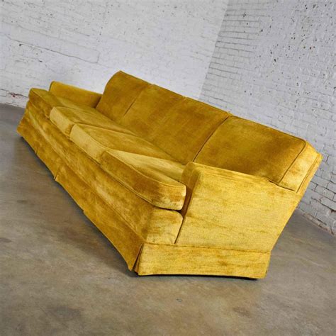 MCM Lawson Style 4 Cushion Gold Velvet Sofa Park Slope Coll. Abraham ...
