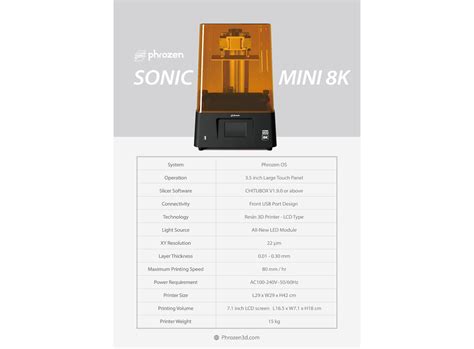 Imprimante 3d :: Phrozen Sonic Mini 8k