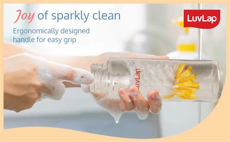 LuvLap 2- in -1 Bristle Baby Feeding Bottle Plastic Cleaning Brush ...