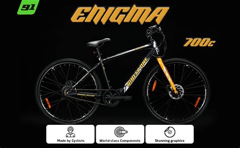 NINETY ONE Enigma 700C Single Speed Black Yellow Electric Cycle (Frame ...