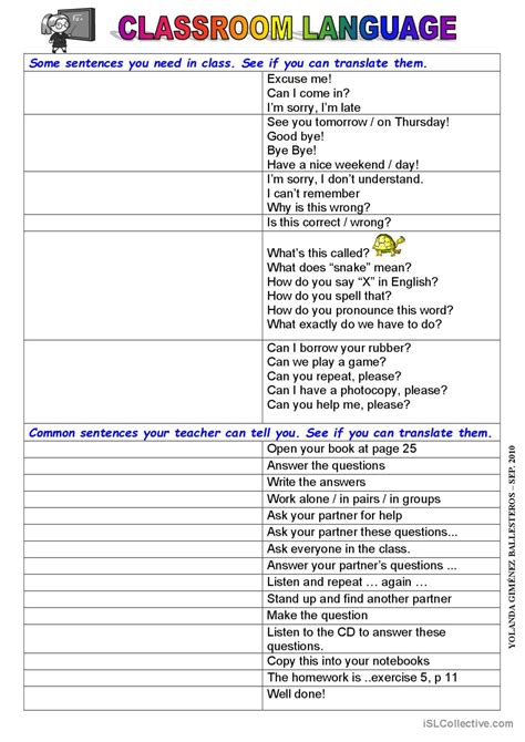 Image result for Classroom Language Lesson Plan