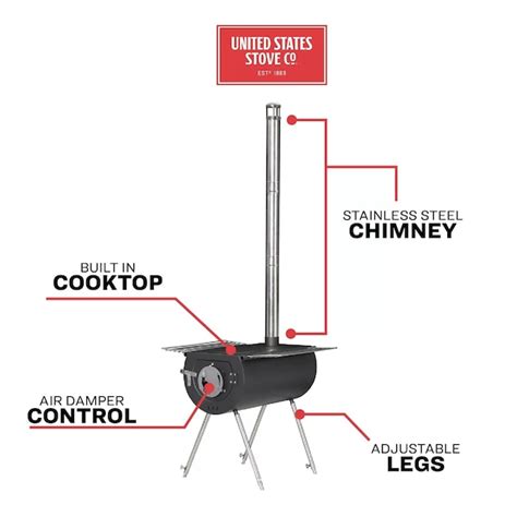 US Stove Company Caribou 1-Burner Wood Manual Stainless Steel Outdoor ...