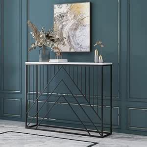 NU INVENTION Metal Console Tables for Entryway Gold Base Narrow Console ...