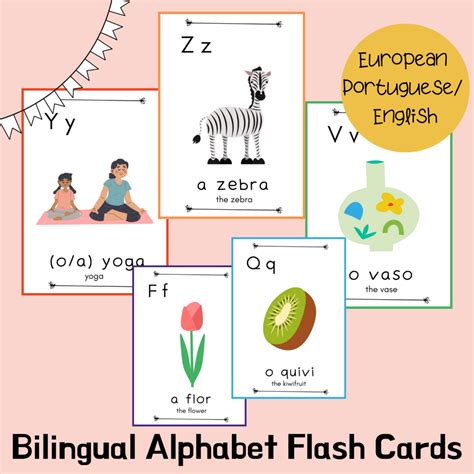 European Portuguese Alphabet Flash Cards, Bilingual ABC Cards | Made By ...