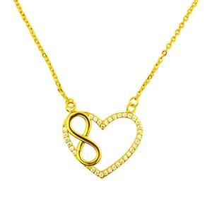 MOONDUST 22K Gold Plated Valentine Romantic Heart and Infinity Pendant ...