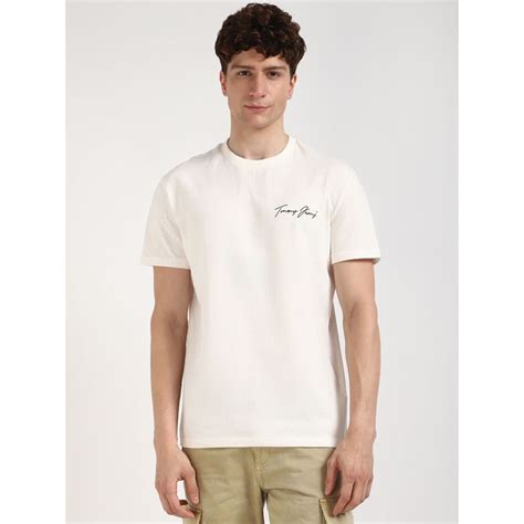 Buy Tommy Hilfiger Men Off White Graphic Casual T-Shirt Online