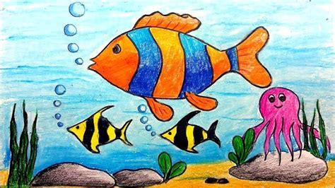 fish drawing for class 4