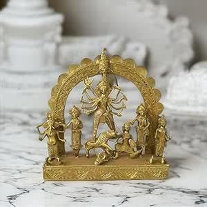Buy Authentic Handcrafted Dokra Durga Idol | Mahishashur Mardini ...
