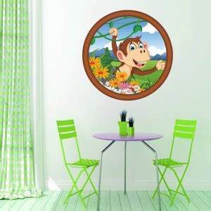 Flipkart SmartBuy 61 cm Monkey In Circle Self Adhesive Sticker Price in ...