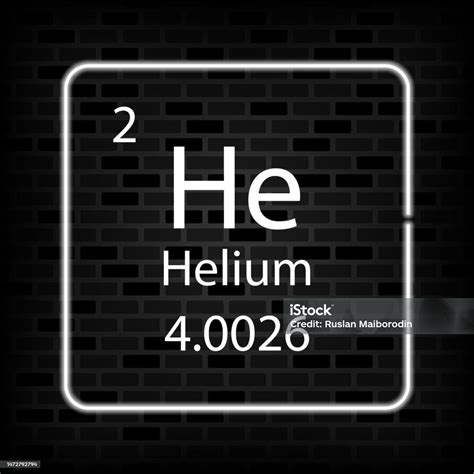 Helium Neon Symbol Chemical Element Of The Periodic Table Vector Illustration Stock Illustration ...
