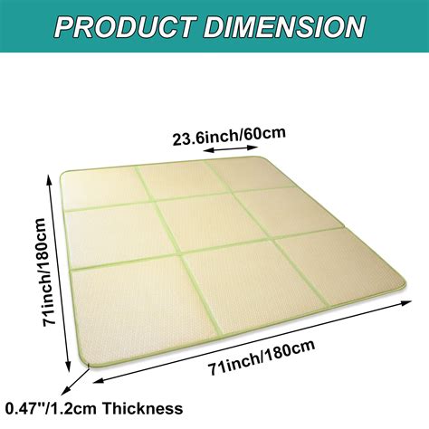 MYOYAY 71'' x 71'' Tatami Mat Rattan Japanese Floor Mats 0.47'' Thick ...