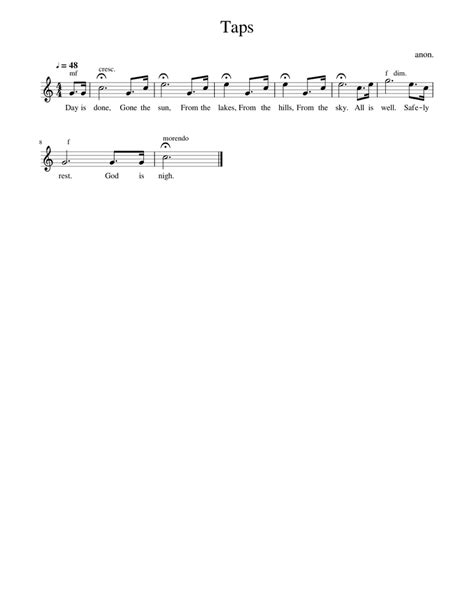 Taps Sheet Music for Piano (Solo) easy | MuseScore.com