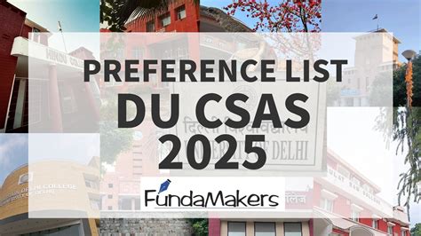 DU CSAS Preference List 2025: Course-Wise College Ranking