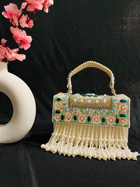 TASNA TASSEL EMBELLISHED CLUTCH FOR WOMEN – SUGARCRUSH