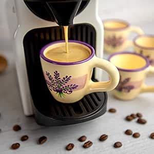 Handmade Lavender Floral Purple And Cream Ceramic 2oz/60ml | Espresso ...