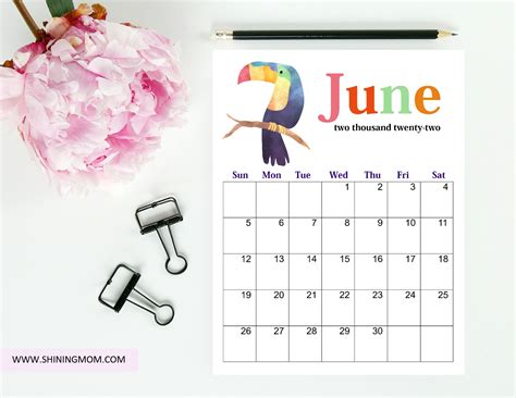 June 2022 Calendar: 16 Awesome Free Printables for You!