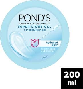 Pond S Super Light Gel Non Sticky Fresh Feel Moisturiser Hydrated Glow ...