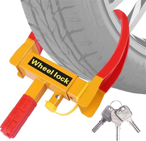 Amazon.com: Car Trailer Wheel Lock Clamp, Universal Tire Locks, Heavy-Duty Anti Theft Wheel Lock ...