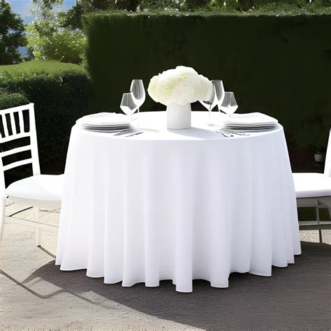 Round Table Cloth, 132", White Color, 12/Case - Lucerna Hospitality, LLC