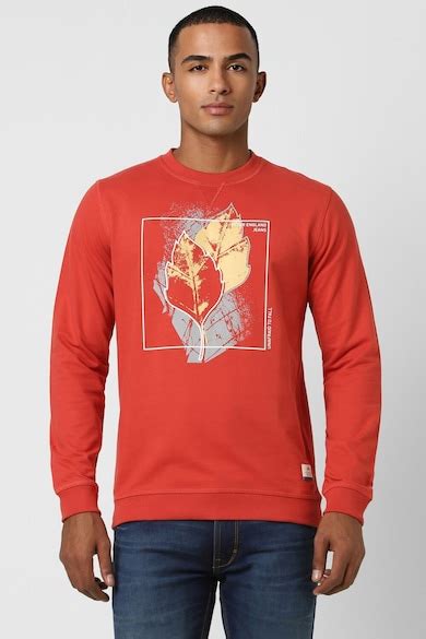 Buy Men Red Graphic Print Round Crew Neck Sweatshirt Online - 936070 ...