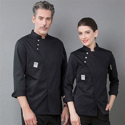 Professional Restaurant Top Chef Uniform Unisex Long Sleeve Housewife Cook Wear Jacket Kitchen ...