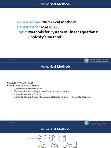 Image result for Cholesky Methods Numerical Methods