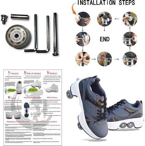 Buy Double-Row Deform Wheel Automatic Walking Shoes Invisible ...