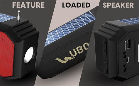 Ubon SP-40 Solar Chargeable Dual Torch 5W TWS Wireless Speaker Powered ...