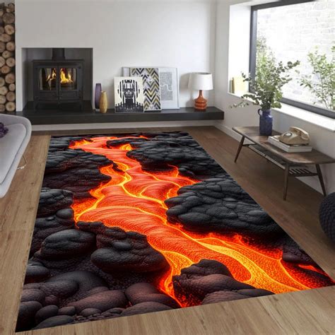 Lava Rug, Hot Lava Rug, Lava Look Rug, Fire Rug, Volcano Rug, Lava ...