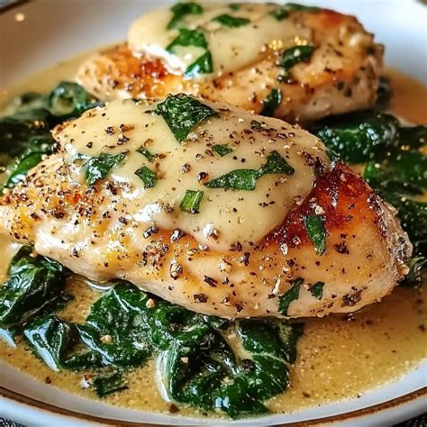 Creamy Garlic Parmesan Chicken with Spinach in One Pot Recipe